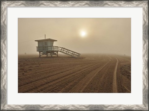 Framed Fog on the Beach - Santa Monica Print