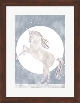 Framed Rising Unicorn Print