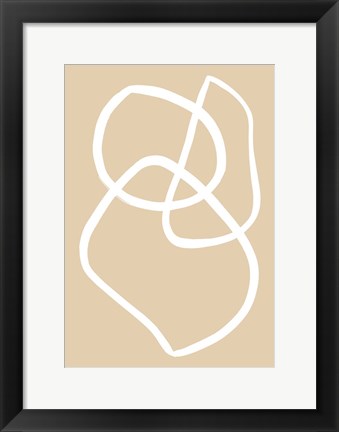 Framed Beige Lines 3 Print