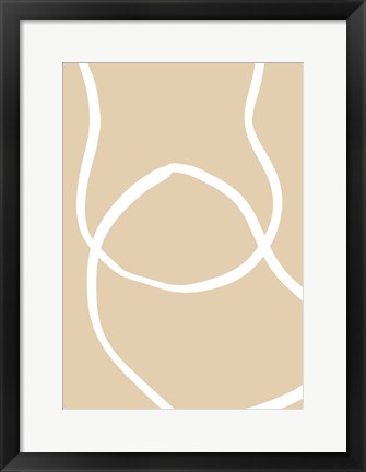 Framed Beige Lines 4 Print