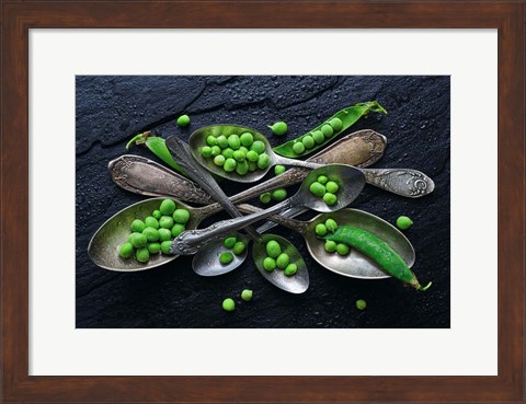 Framed Spoons &amp; Green Pea Print