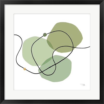 Framed Sinuous Trajectory green III Print
