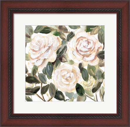 Framed Gentle Roses Yellow II Print
