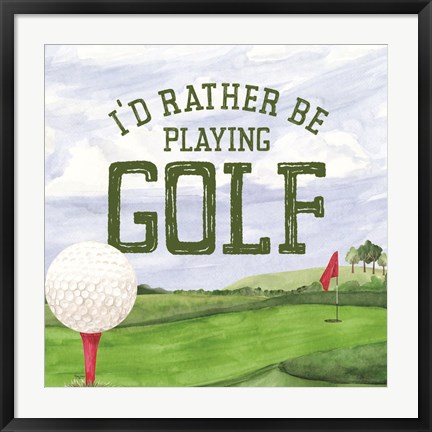 Framed Golf Days III-Rather Be Print