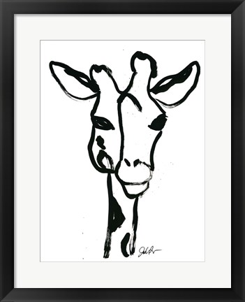 Framed Inked Safari III-Giraffe 1 Print