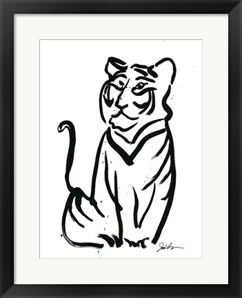 Framed Inked Safari V-Tiger Print