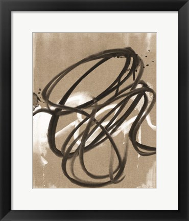 Framed Mocha Linen Abstract Print