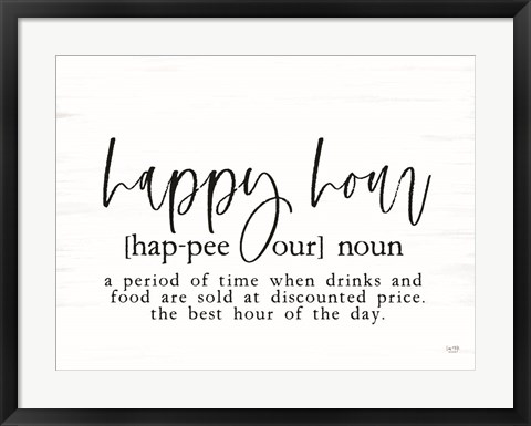 Framed Happy Hour Definition Print