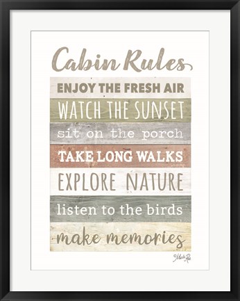 Framed Cabin Rules Print