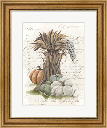Framed Happy Harvest Corn Stalk Print