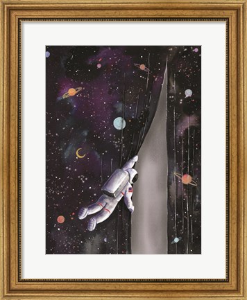 Framed Astronaut in Space Print
