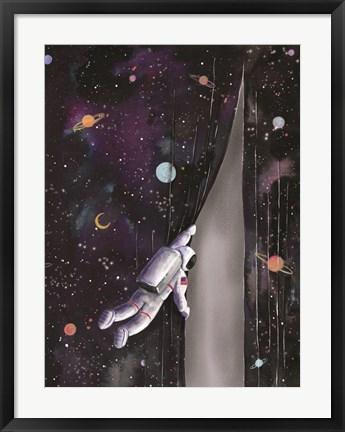 Framed Astronaut in Space Print