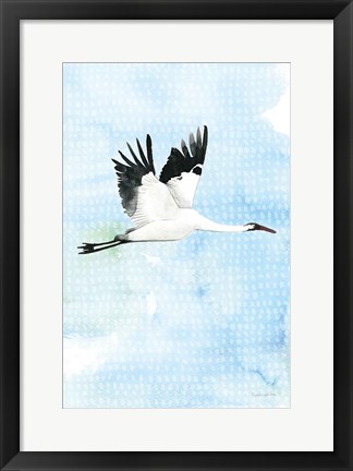 Framed Crane in Flight I Print