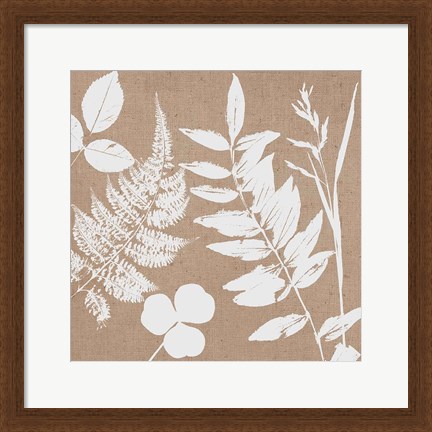 Framed Leaves of Inspiration III Neutral Print