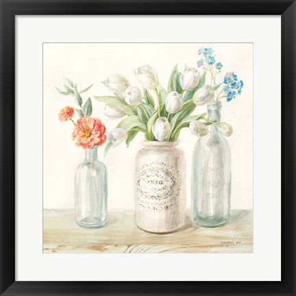 Framed Marmalade Flowers II Print