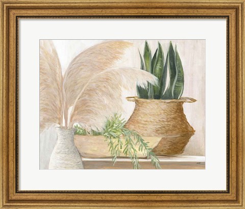 Framed Grasses and Greens Print