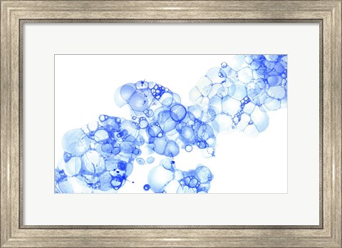 Framed Bubblescape Blue I Print