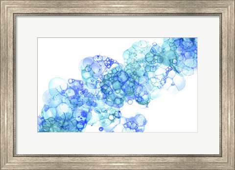 Framed Bubblescape Aqua &amp; Blue II Print