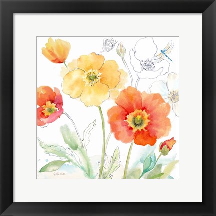 Framed Happy Poppies IV Print