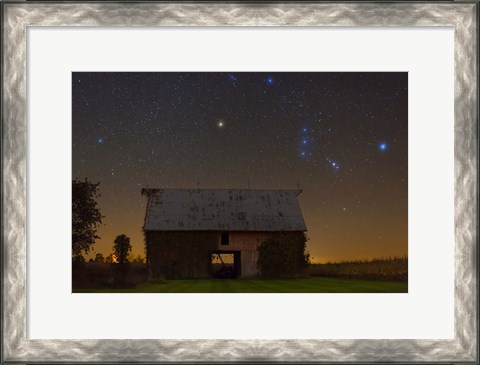 Framed Orion Belt Over Barn Lite Print
