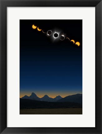 Framed Tetons Eclipse Series Print
