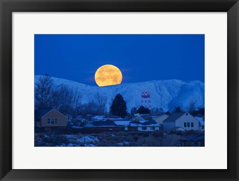 Framed Moonset Oquirrh Mountain 1235 Print