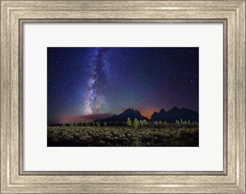 Framed Stars Tetons Cascade Overlook Print