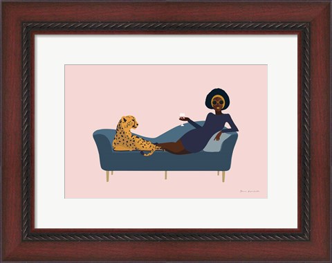 Framed Wild Lounge I Rose Pink Print