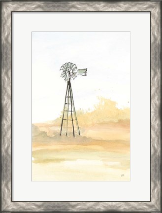 Framed Windmill Landscape III Print