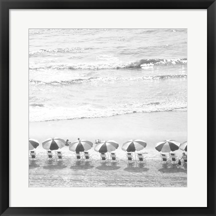 Framed Day At The Beach BW Crop Print