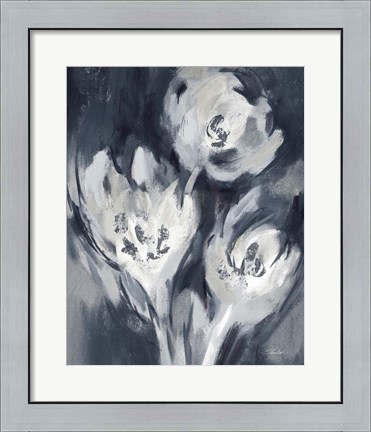 Framed White Fairy Tale Floral I Print
