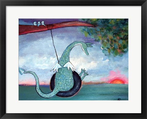 Framed Dragon Swinging Print