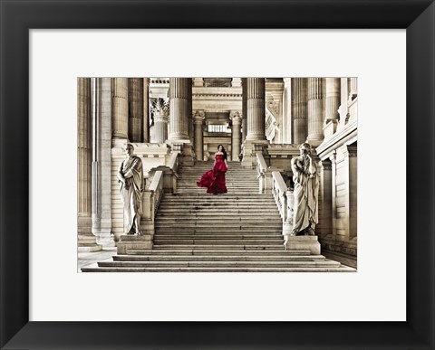 Framed Dame  l&#39;escalier Print