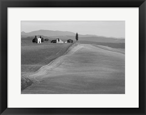 Framed Val d&#39;Orcia, Siena, Tuscany (BW) Print