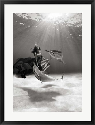 Framed Dancing in the Ocean Print