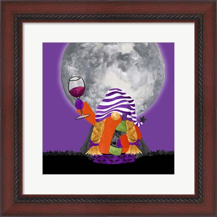 Framed Gnomes of Halloween VI-Wine Print