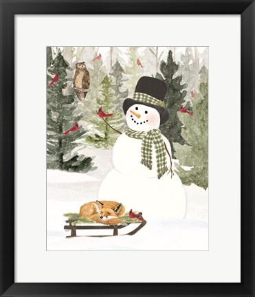 Framed Christmas in the Woods Portrait II Print