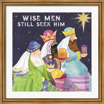 Framed Come Let Us Adore Him I-Wise Men Print