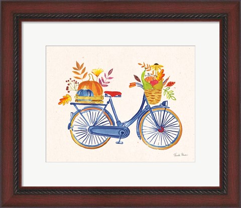 Framed Autumn Harvest I Navy Print