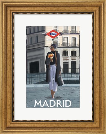 Framed Girl in Madrid Print