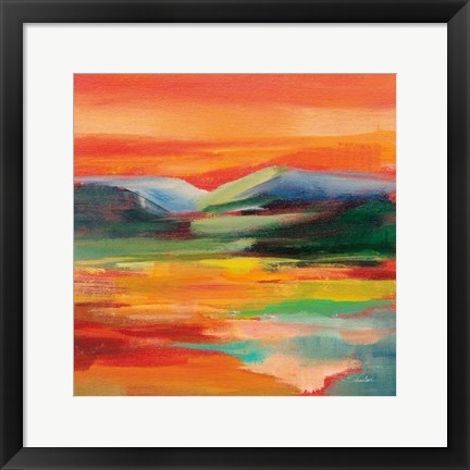 Framed Flower Hill Sunset II Print