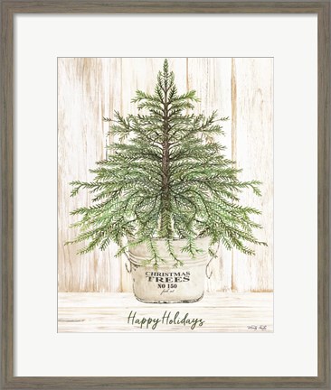 Framed Happy Holidays Tree Print