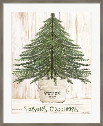 Framed Season&#39;s Greetings Tree Print