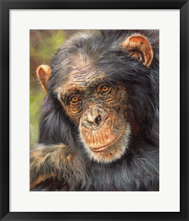 Framed Chimp The Thinker Print