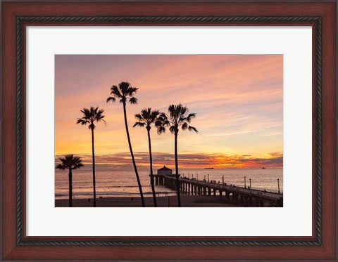 Framed Sunset &amp; Palms Print