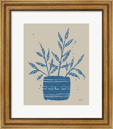 Framed Vallarta Blue Botanical Sketches IX Print