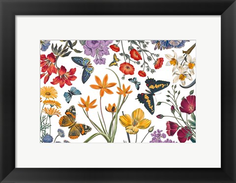 Framed Butterfly Garden VI Print