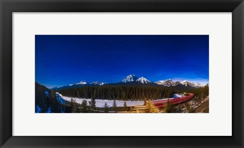 Framed Night Train in the Moonlight at Morant&#39;s Curve Print