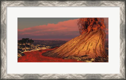Framed Plumes Of Smoke Belch from a Hawaiian Volcano Print