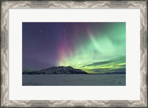 Framed Northern Lights Over Kluane Lake, Yukon, Canada Print